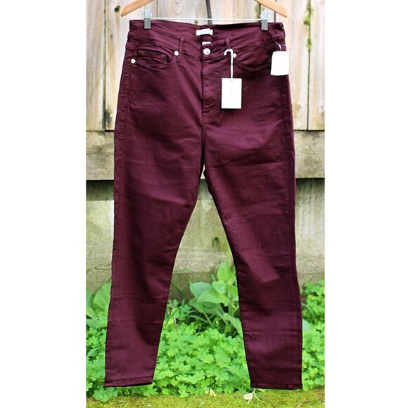 New w/Tags - sz 18 Plus - Good American Good Legs Slim Leg, STRETCH, Burgundy - Picture 1 of 9